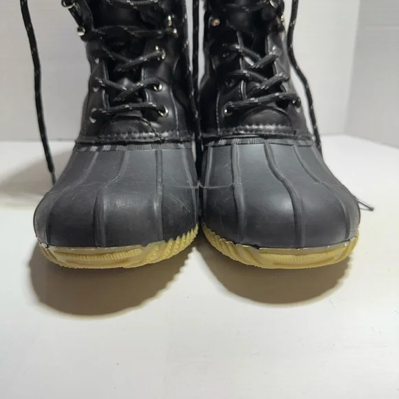 Tommy Hilfiger Woman’s Black and Gray Lace-Up Boots sz 10 - Picture 8 of 9